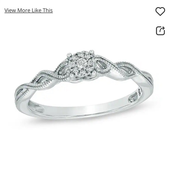 Zales Promise Ring Diamond Cluster - Picture 3 of 3